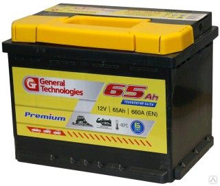 Аккумулятор автомобильный General Teсhnologies 65Ah п.п.